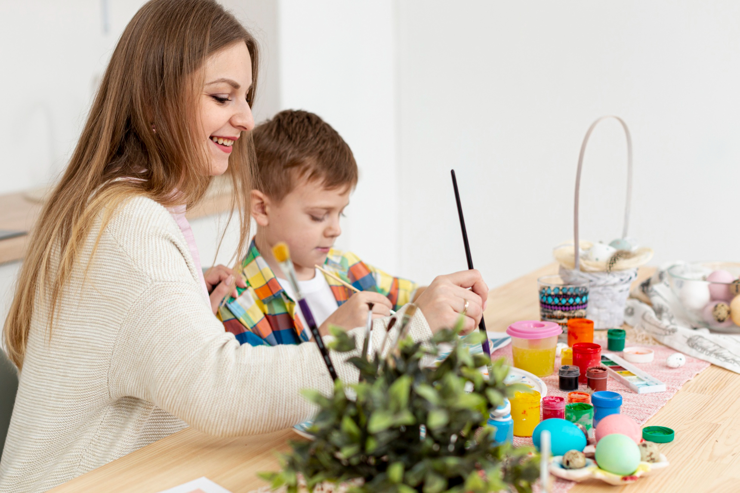 Teacher and children learning together
